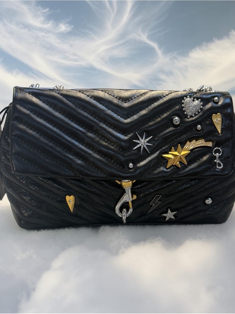 NWT Rebecca Minkoff Edie Medium Crossbody With Celestial Studs
